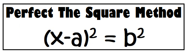 PERFECT THE SQUARE METHOD